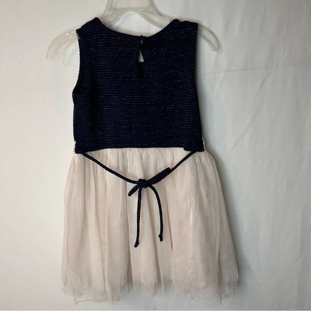 Lily Bleu Girls Kids Navy and Cream Formal Dress Size 4
